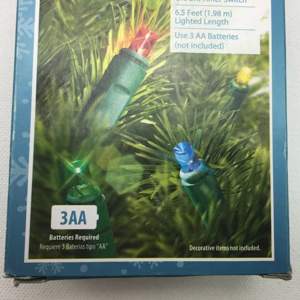 Holiday Time LED Multi Color Christmas Lights 6.5 Ft 2 Boxes 20 Count Green Wire